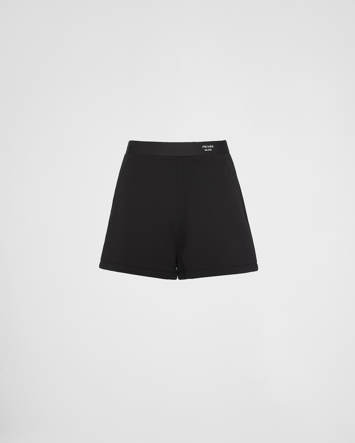PRADA RE-NYLON Triangle with logo cotton drawstring Shorts half pants bottoms 132353 black M