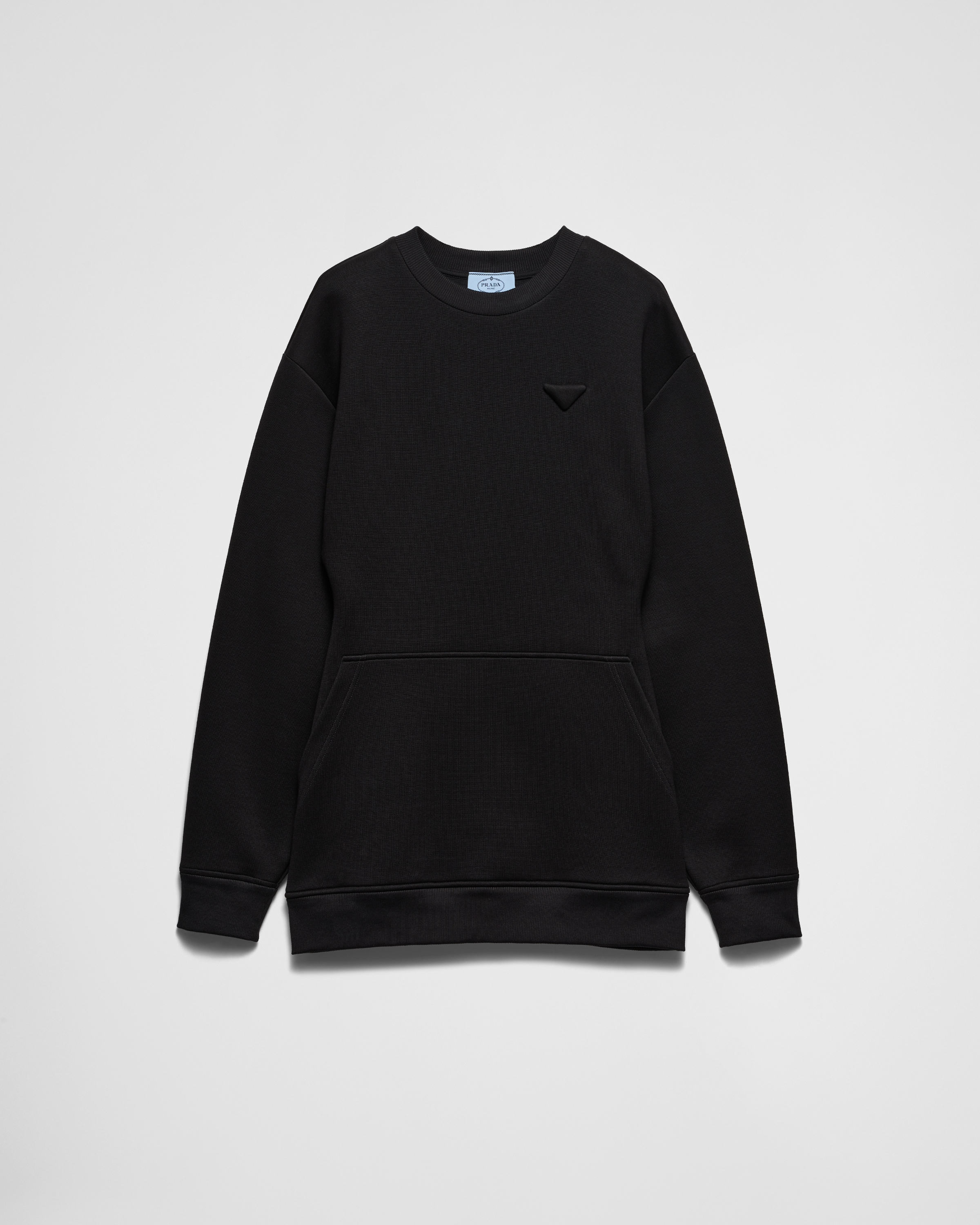 Prada Women Logo Sweatshirt Dress In Black