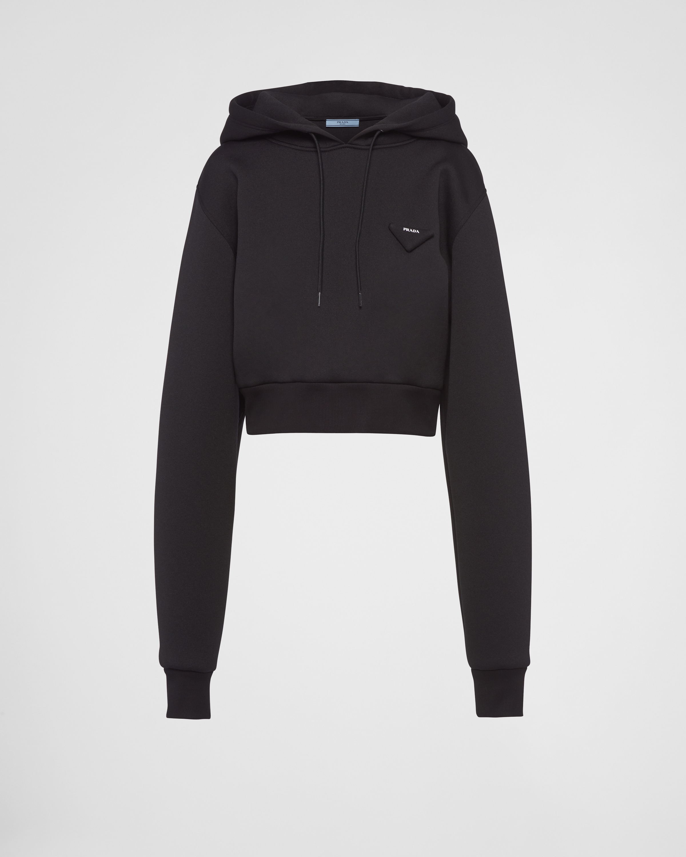 Black Cotton fleece hoodie | Prada