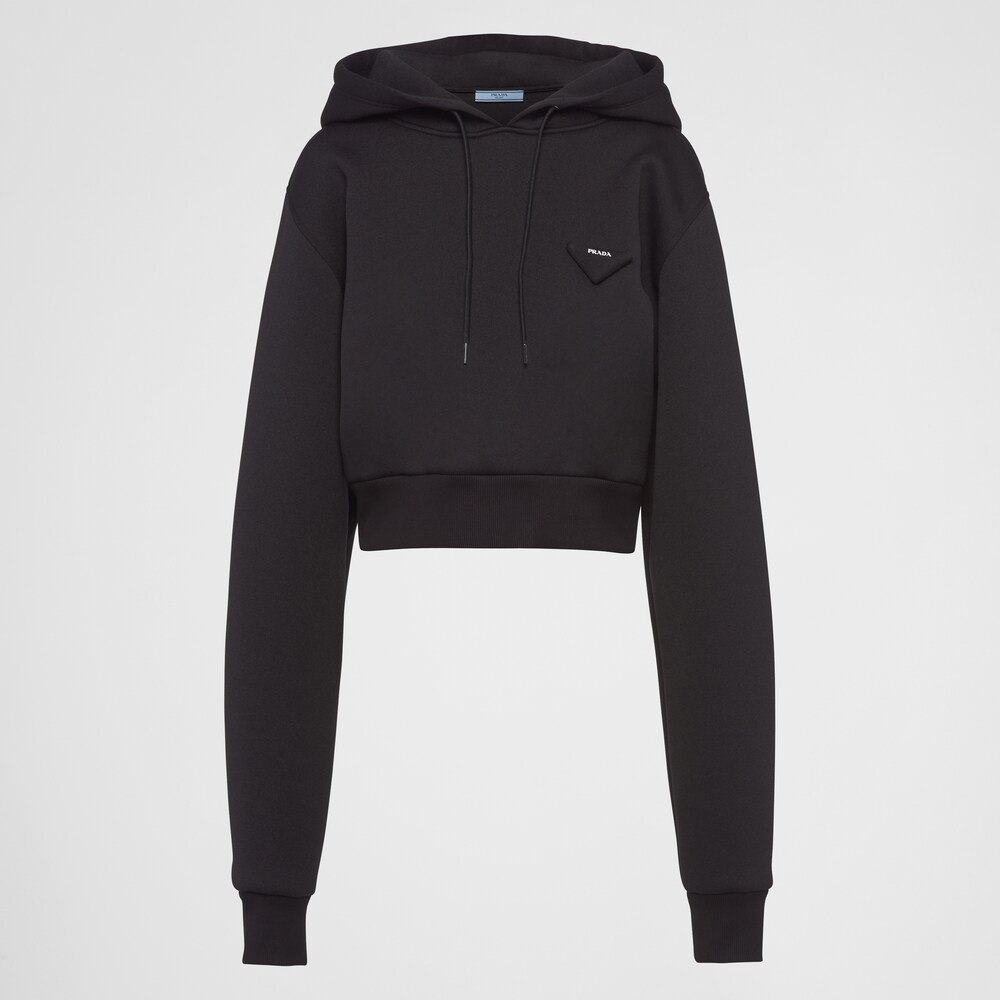 Prada Sweat-shirt à capuche en coton molletonné 1