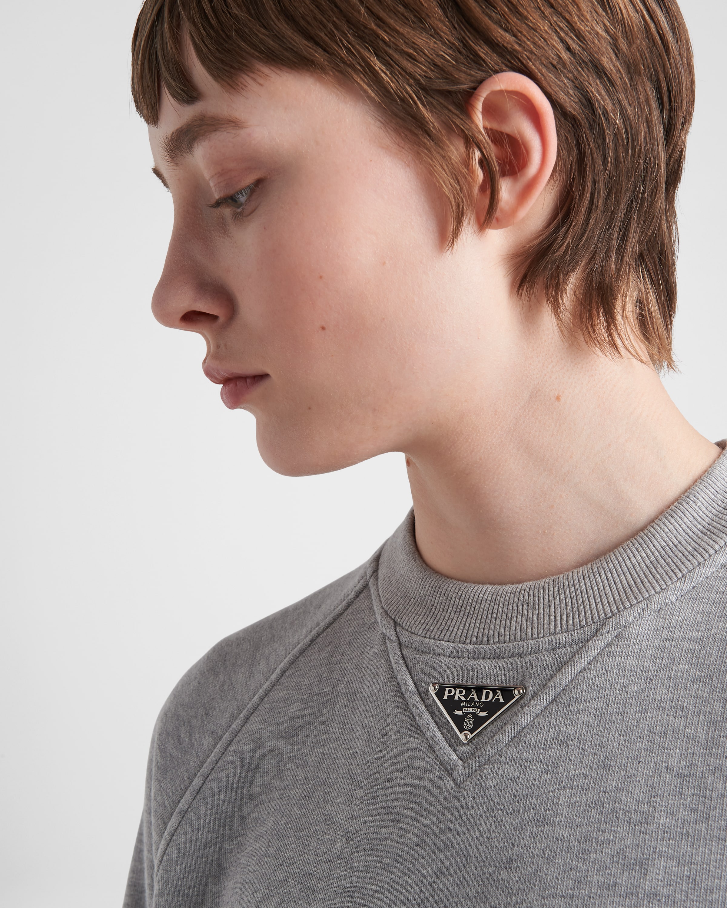 その他 PRADA FW25 Grey cotton sweatshirt (135726SIMO173J F0684) Prada Cotton Sweatshirt | Grey | FARFETCH NZ