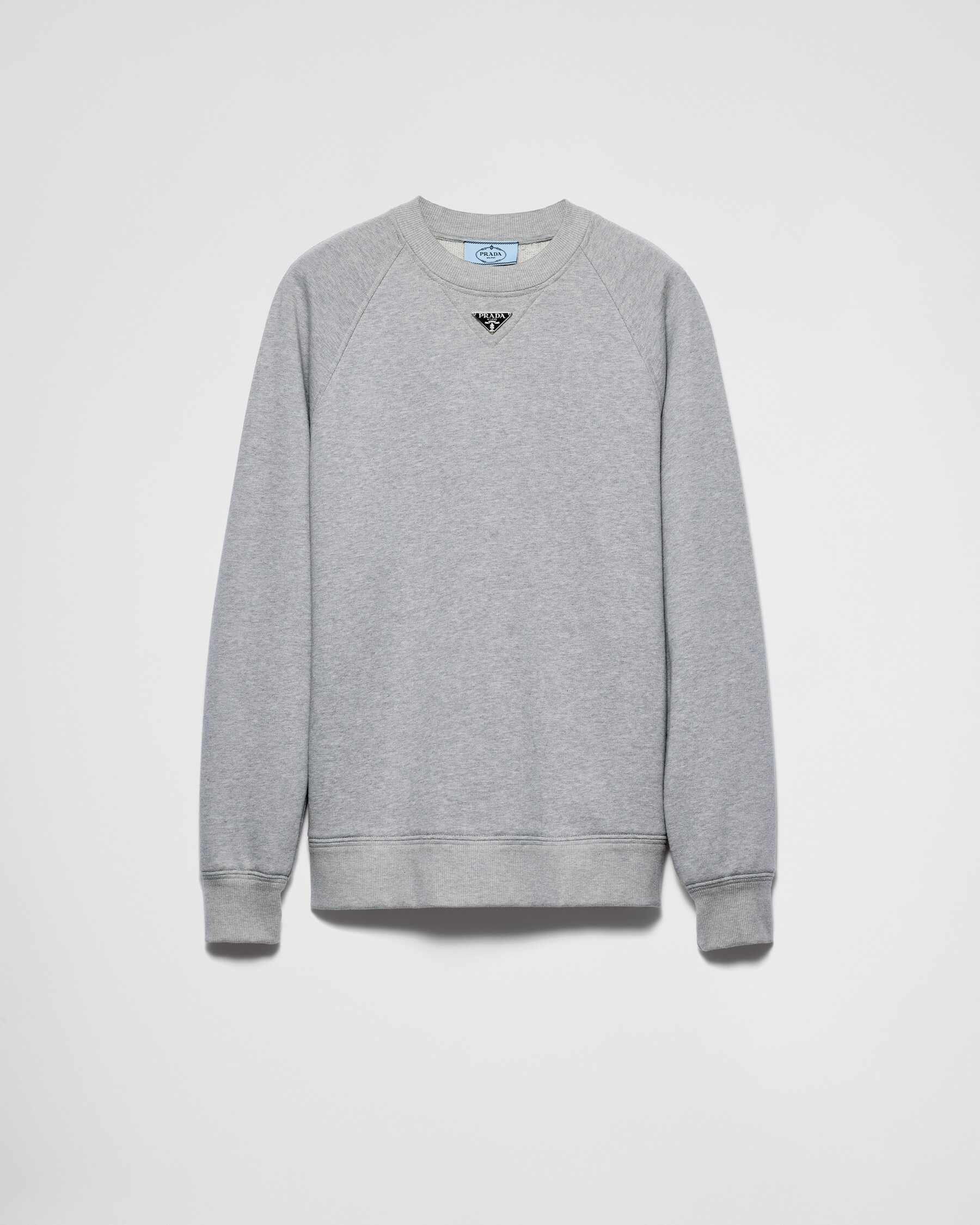 Prada Long-sleeved T-shirt Gray Cotton