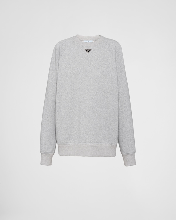 Prada triangle-logo Sweatshirt | Grey | FARFETCH