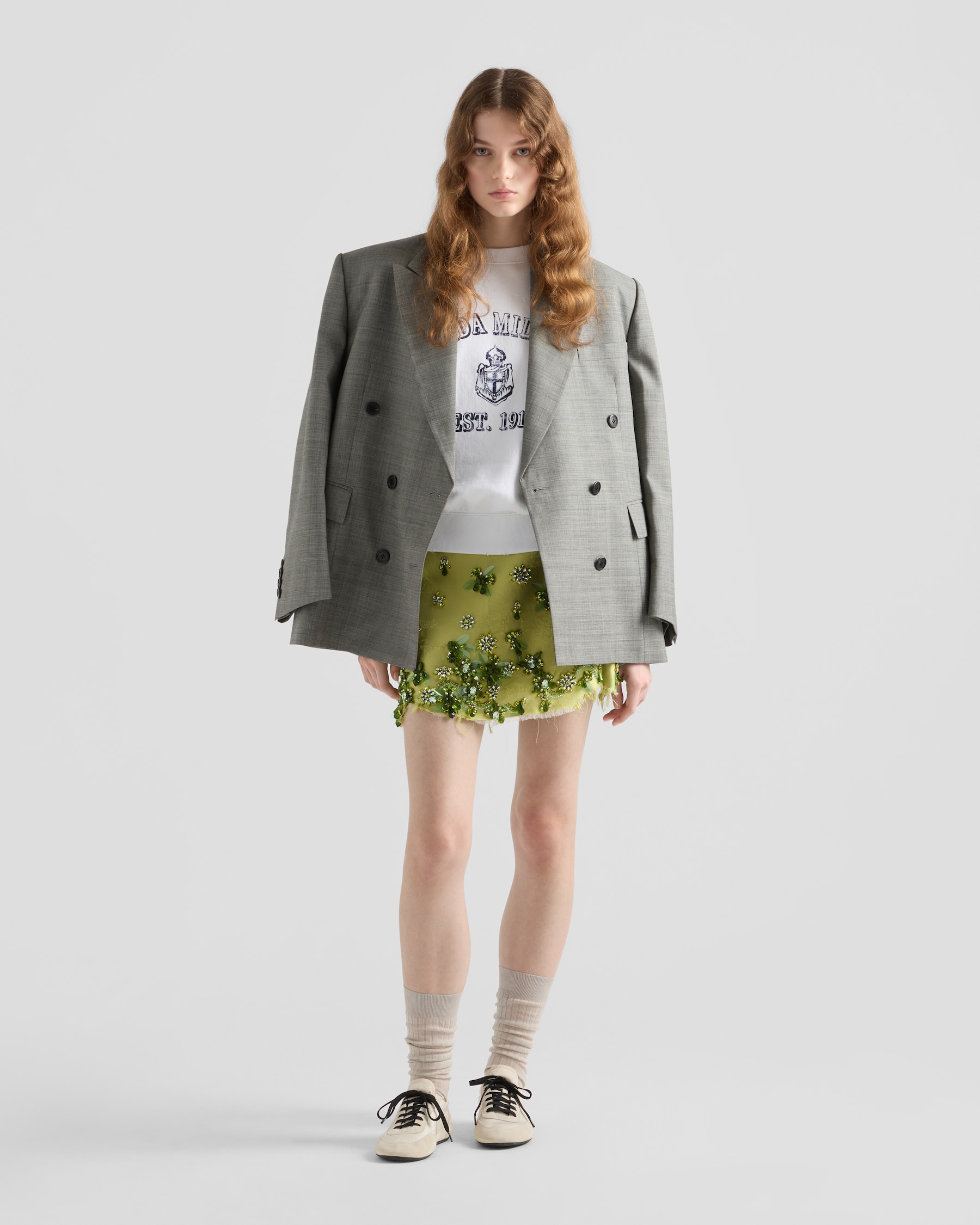 PRADA 25S SHORT-SLEEVE CREW NECK SWEATSHIRT SET 351