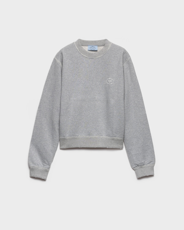トップス chiiiibag Logo Crewneck Sweat Prada Chenille Logo Crewneck Sweatshirt White Men's - FW21 - US
