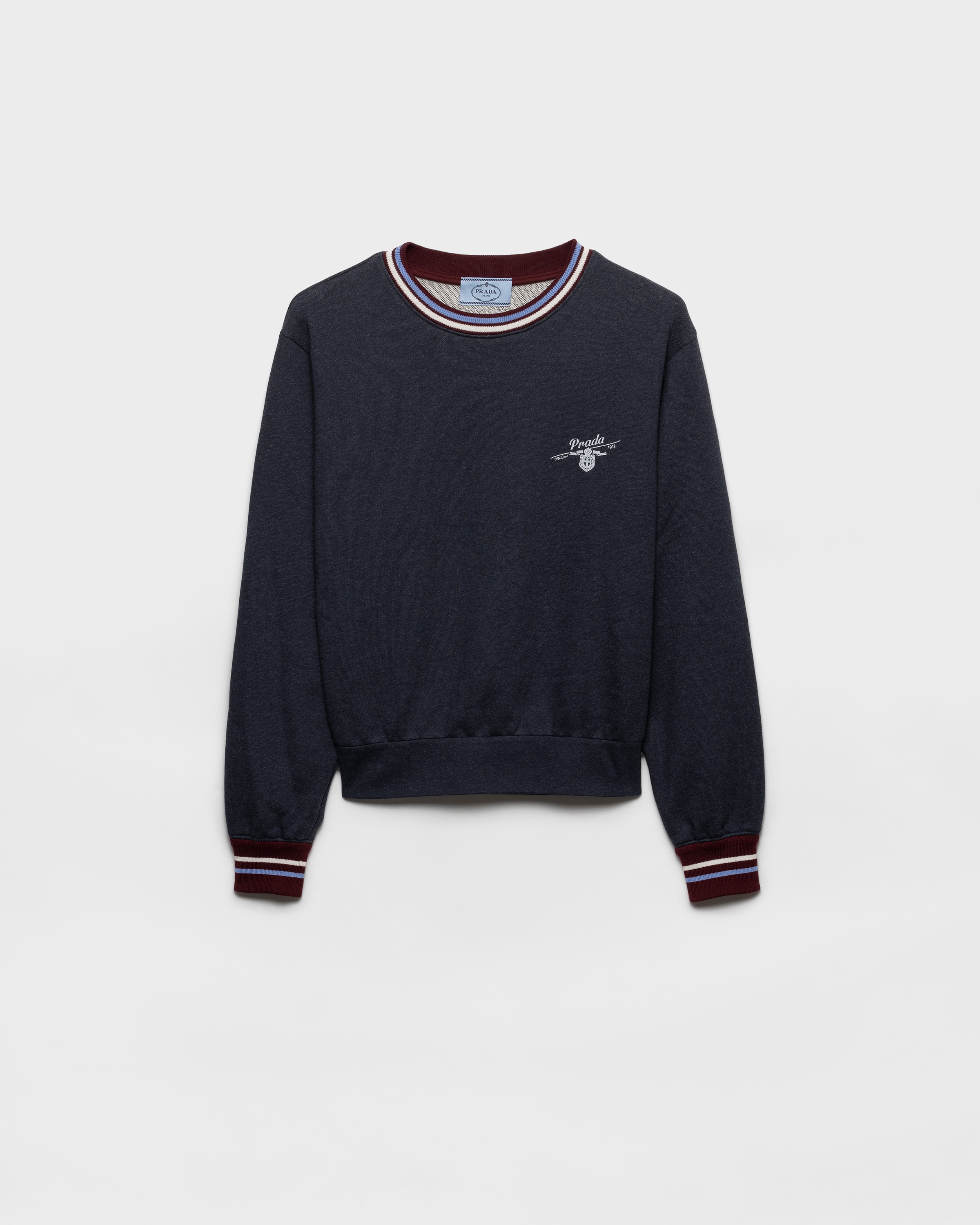 Cotton fleece crew-neck sweatshirt