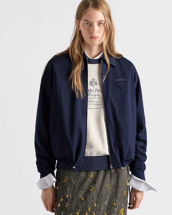 Cotton crew-neck sweatshirt - 自然色/海軍藍 Cotton crew-neck sweatshirt - 自然色/海軍藍