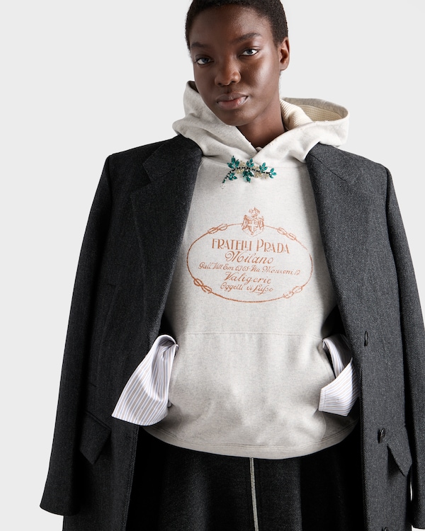 Cotton fleece hoodie - Gris Marmóreo Cotton fleece hoodie - Gris Marmóreo