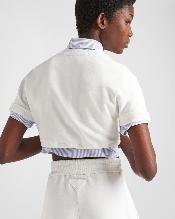 T-shirt cropped in felpa T-shirt cropped in felpa