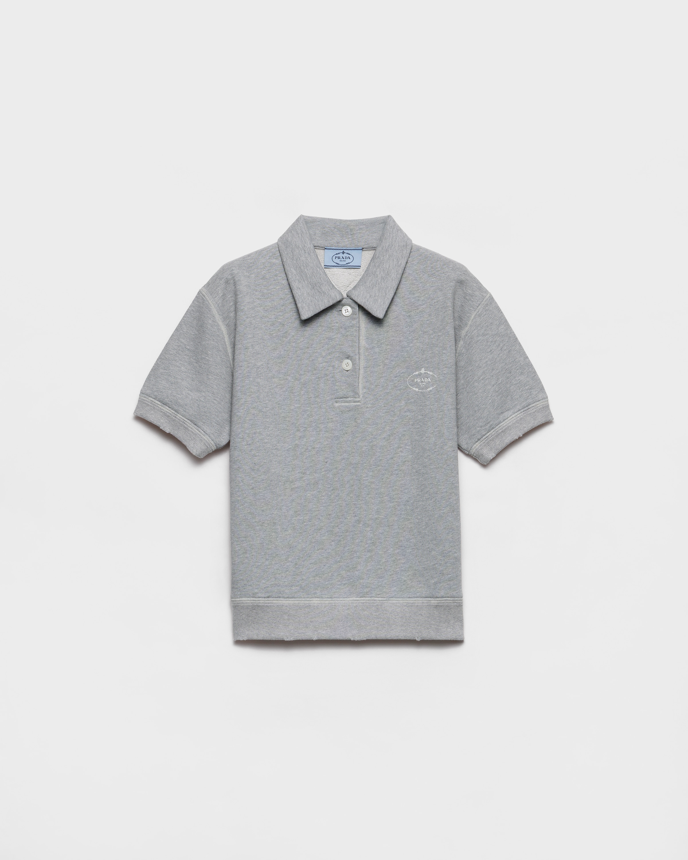 【正規品・美品】PRADA ポロシャツ グレー L bcf377985d5871210ff5f5ae43363d