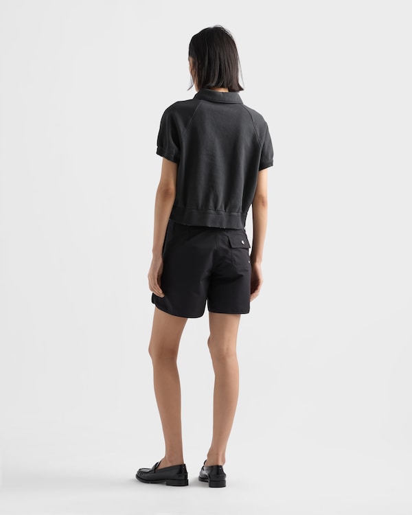 Cotton fleece polo shirt - Asphalt Gray Cotton fleece polo shirt - Asphalt Gray