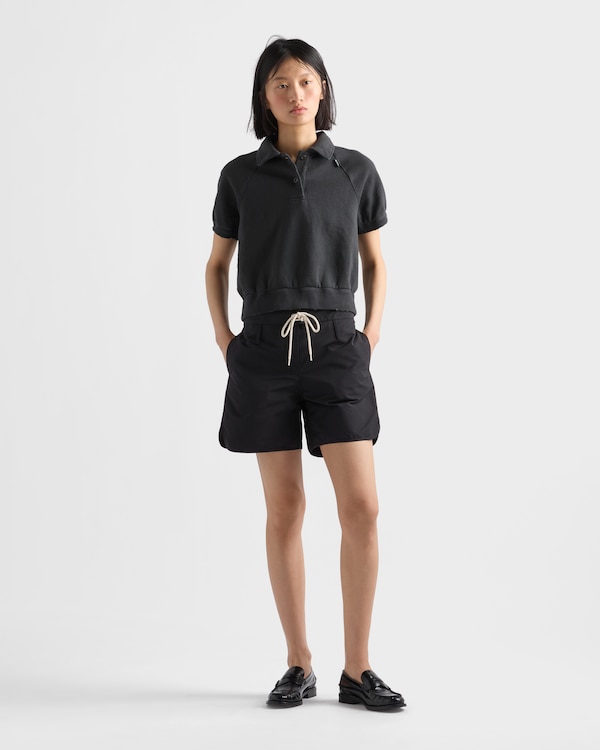 Cotton fleece polo shirt - Asphalt Gray Cotton fleece polo shirt - Asphalt Gray