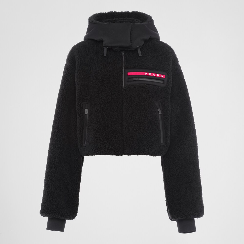 Prada 抓绒和再生织物运动衫 1