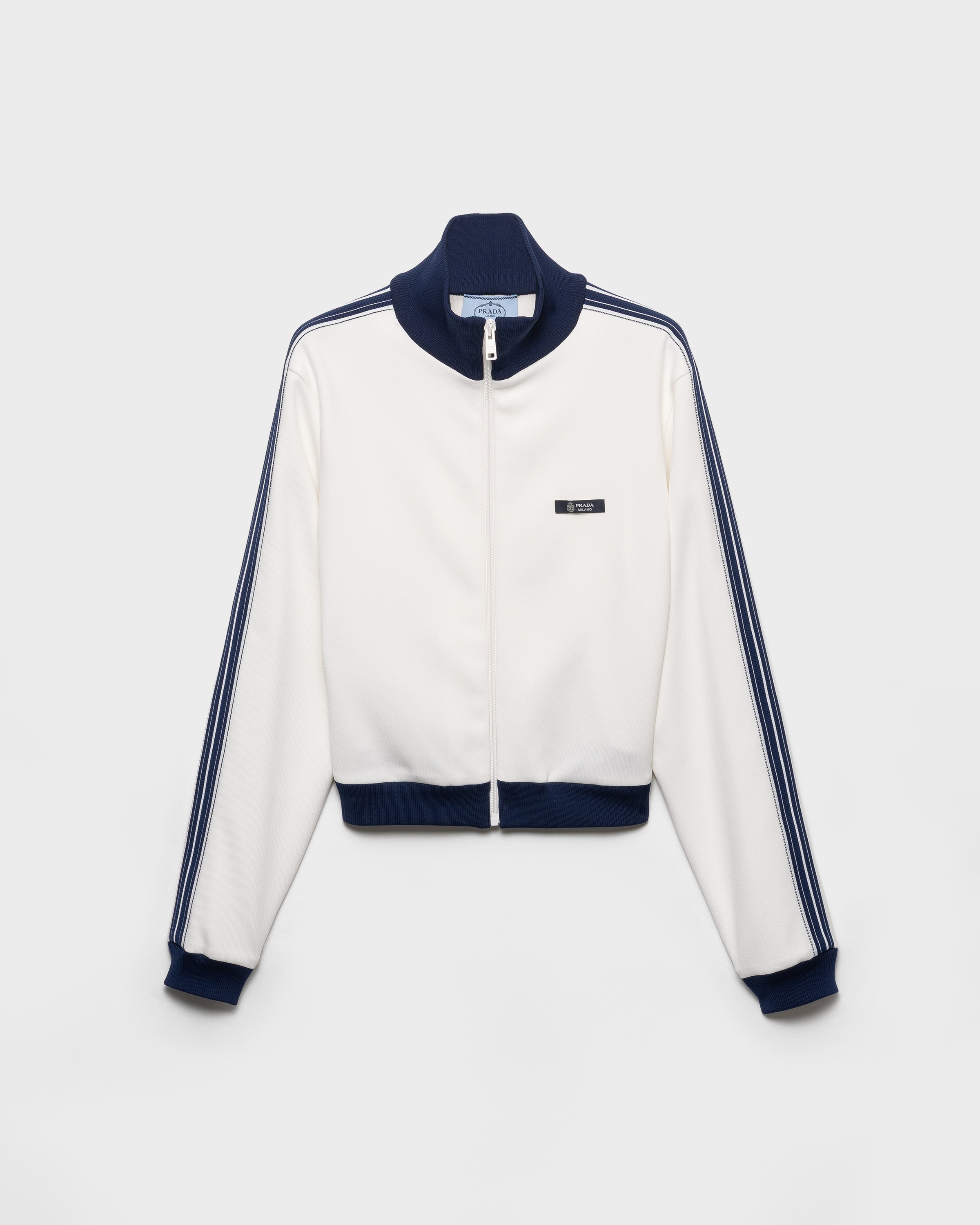 Prada Blouson In Tessuto Tecnico, Donna, Avorio, Taglia L