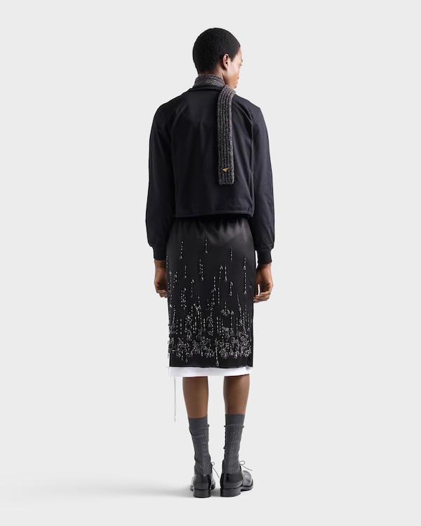 Reversible jersey zipper jacket with hood - 黑色 Reversible jersey zipper jacket with hood - 黑色