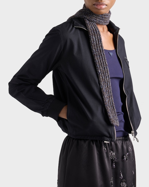 Reversible jersey zipper jacket with hood - 黑色 Reversible jersey zipper jacket with hood - 黑色