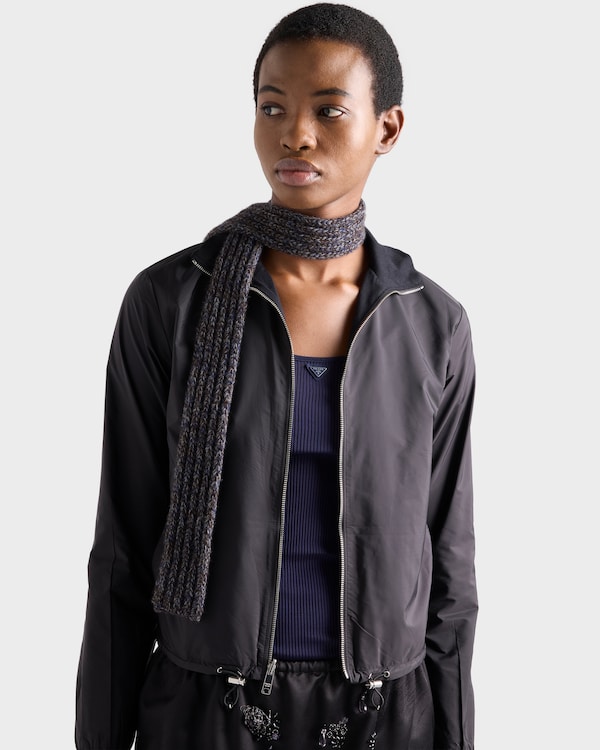 Reversible jersey zipper jacket with hood - 黑色 Reversible jersey zipper jacket with hood - 黑色