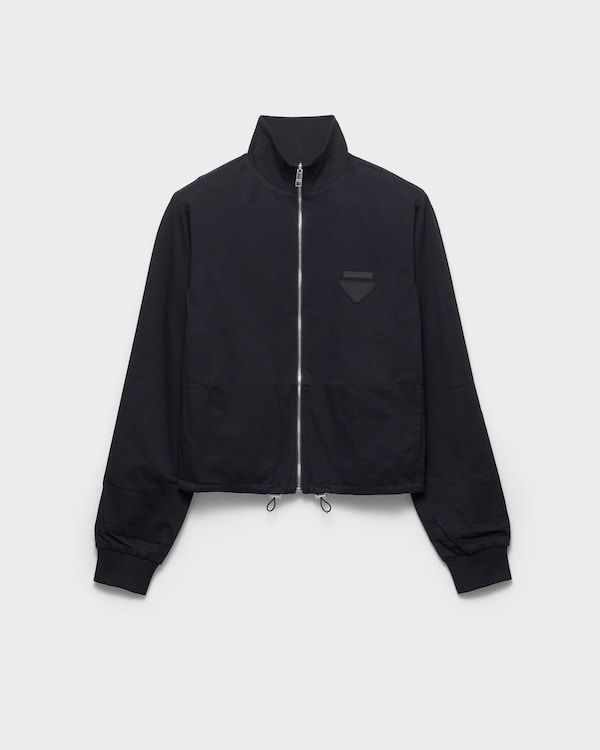 Reversible jersey zipper jacket with hood - 黑色 Reversible jersey zipper jacket with hood - 黑色