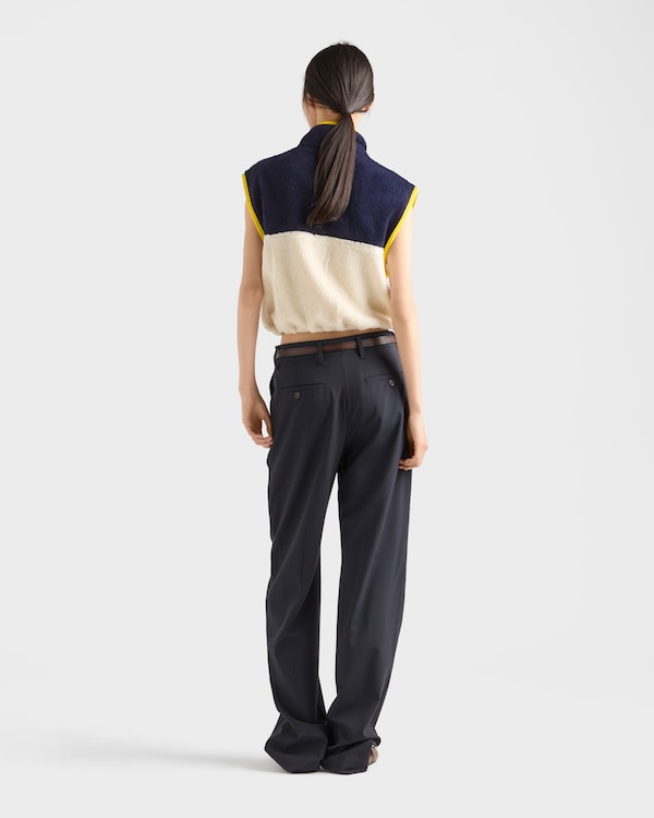 Pile turtleneck blouson vest - Navy/Limestone/Yellow Pile turtleneck blouson vest - Navy/Limestone/Yellow