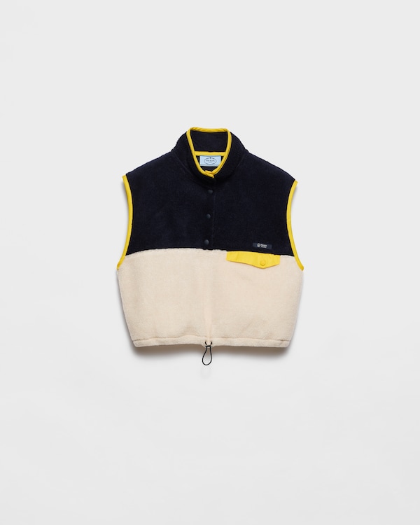 Pile turtleneck blouson vest - Navy/Limestone/Yellow Pile turtleneck blouson vest - Navy/Limestone/Yellow
