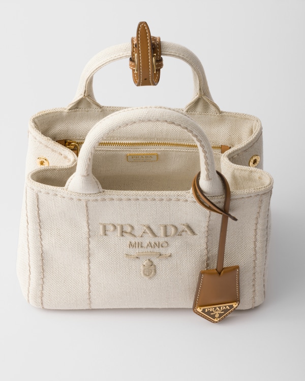 Mini sac à main Prada Jardinière en lin mélangé Mini sac à main Prada Jardinière en lin mélangé