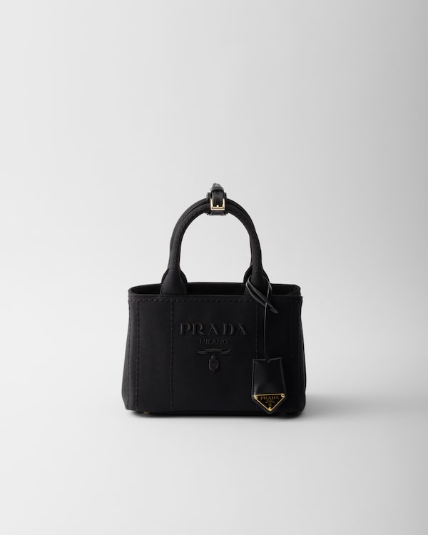 Black Small cotton canvas handbag | PRADA