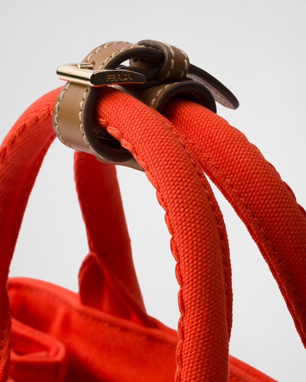 プラダ ジャルディニエール コットンキャンバス ミニハンドバッグ - オレンジ プラダ ジャルディニエール コットンキャンバス ミニハンドバッグ - オレンジ