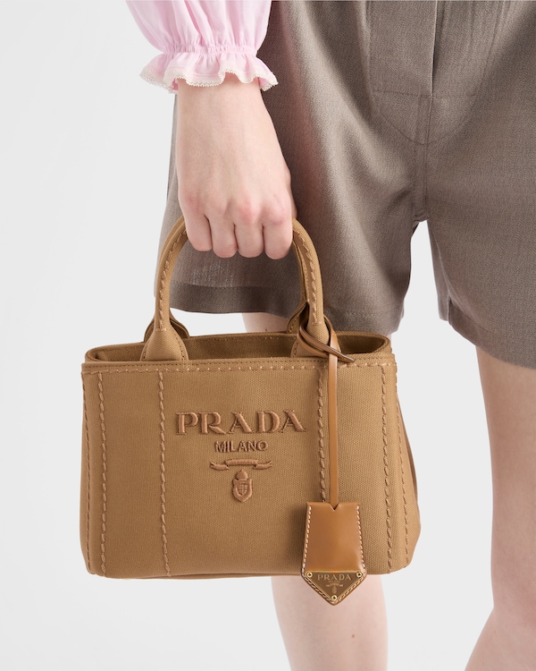 Prada Jardinière Mini-Handtasche aus Baumwoll-Canvas Prada Jardinière Mini-Handtasche aus Baumwoll-Canvas