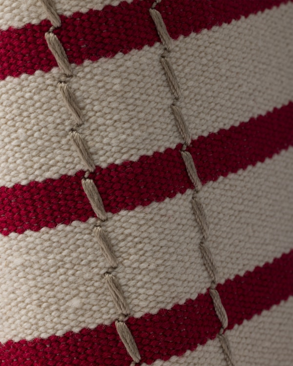 Prada Jardinière mini striped cotton canvas bag - Pomegranate Yellow/Red Prada Jardinière mini striped cotton canvas bag - Pomegranate Yellow/Red