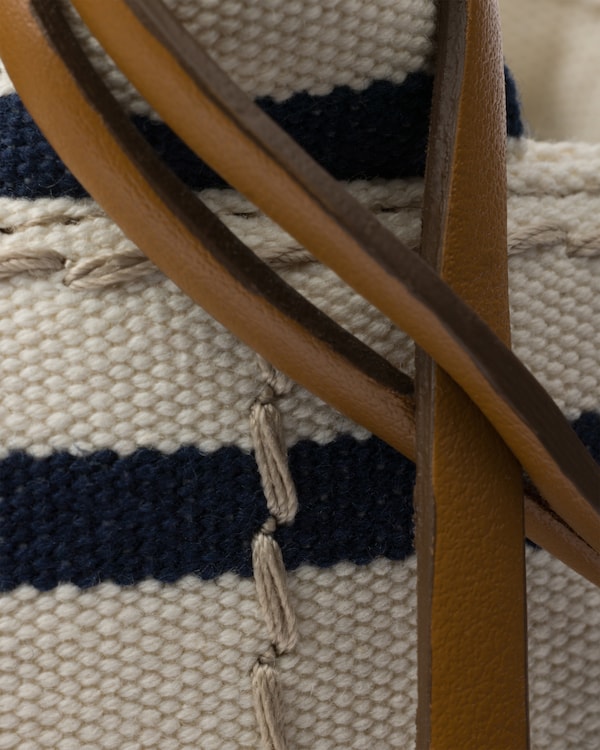 Prada Jardinière mini striped cotton canvas bag - Ivory/Blue Prada Jardinière mini striped cotton canvas bag - Ivory/Blue