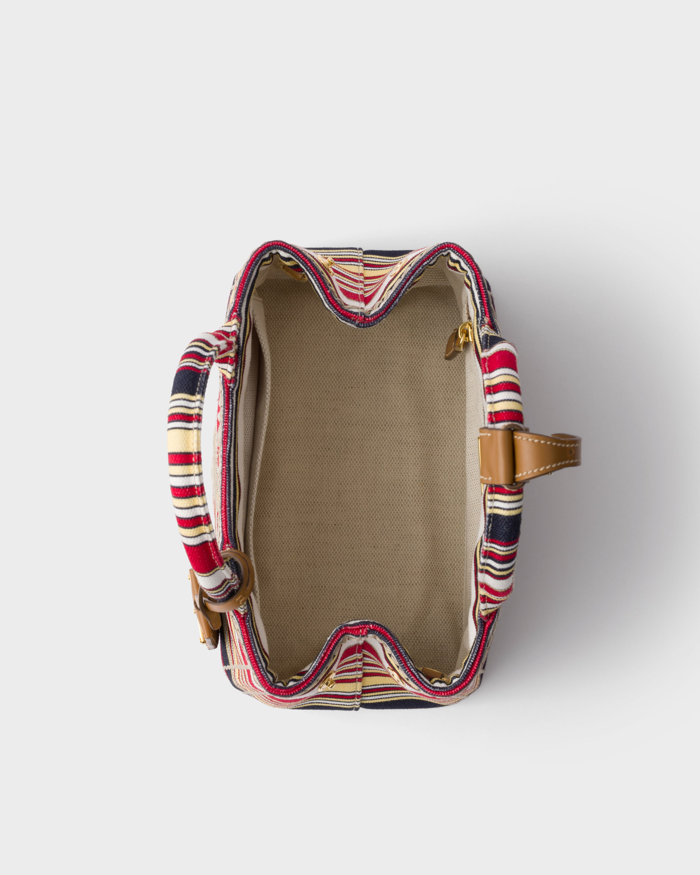 Striped cotton canvas mini-bag