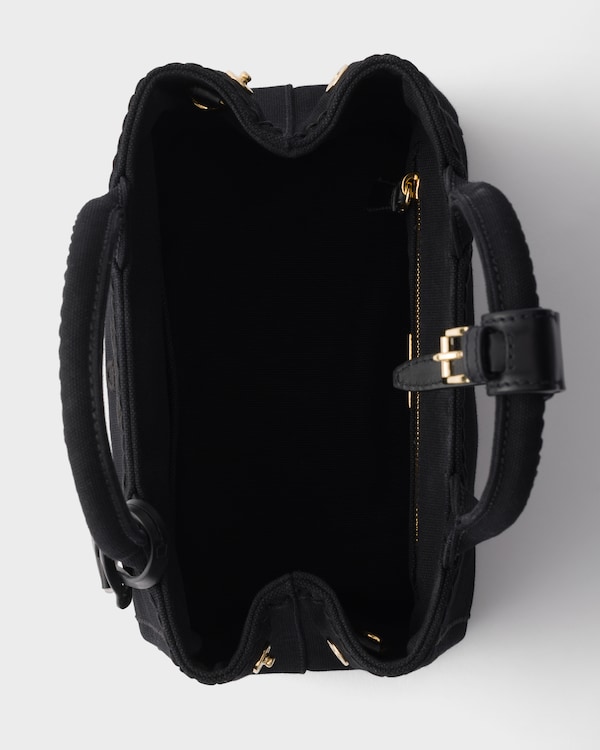 Prada Jardinière cotton canvas mini-bag - Black Prada Jardinière cotton canvas mini-bag - Black