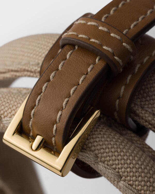 Prada Jardinière cotton canvas mini-bag - Natural Prada Jardinière cotton canvas mini-bag - Natural