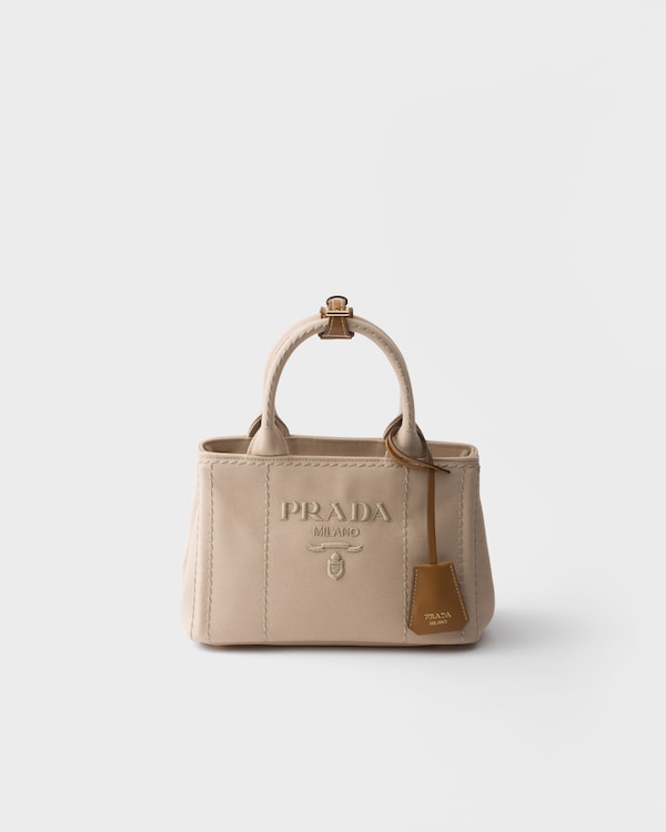 Prada Jardinière cotton canvas mini-bag - Natural Prada Jardinière cotton canvas mini-bag - Natural