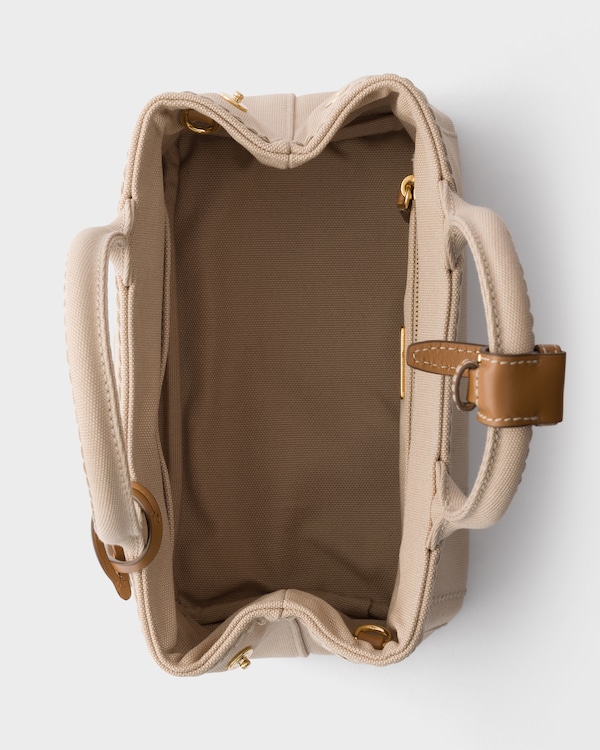 Prada Jardinière cotton canvas mini-bag - Natural Prada Jardinière cotton canvas mini-bag - Natural