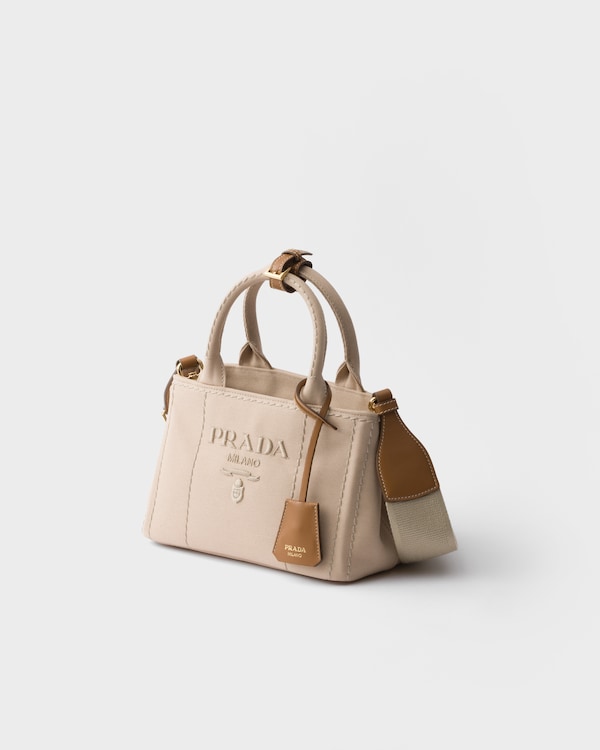 Prada Jardinière cotton canvas mini-bag - Natural Prada Jardinière cotton canvas mini-bag - Natural
