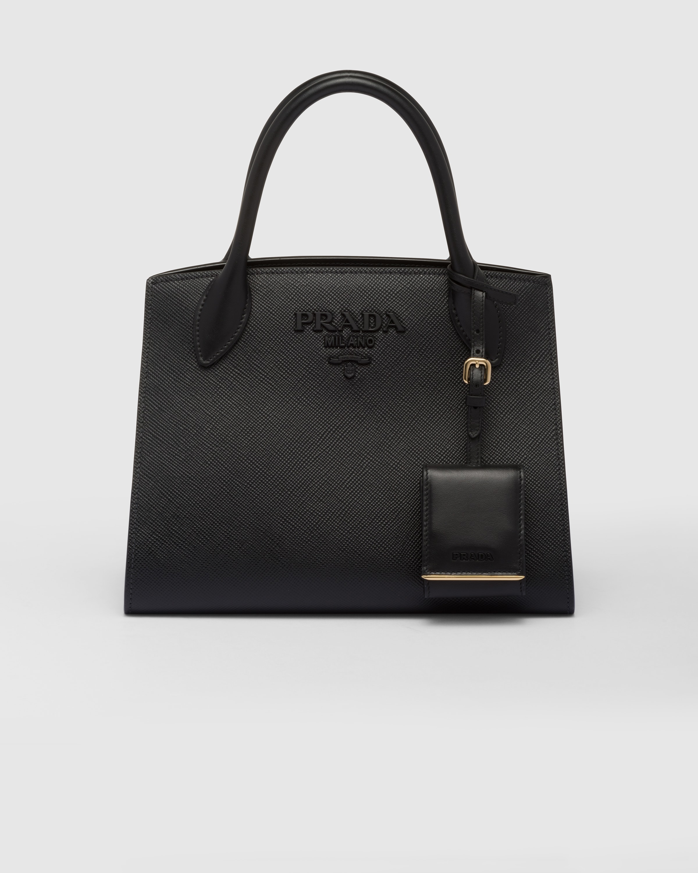 Prada Monochrome Saffiano Leather Bag in Black