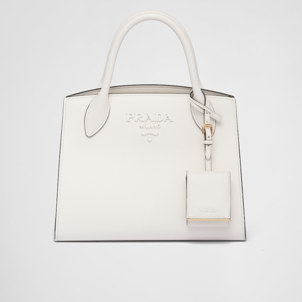 Bolso Prada Monochrome pequeño de Saffiano Blanco | Prada