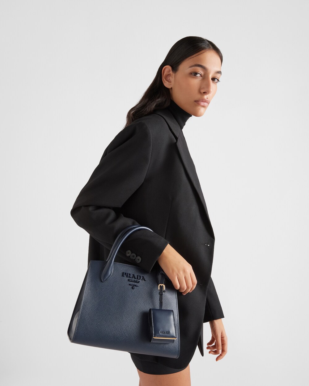 Borsa Prada Monochrome small in Saffiano Baltico | Prada