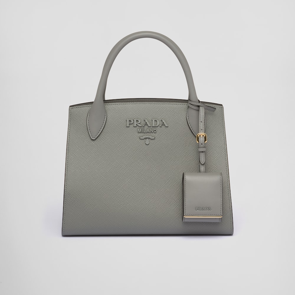 Bolso Prada Monochrome pequeño de Saffiano Gris Pizarra | Prada Bolso Prada Monochrome pequeño de Saffiano Gris Pizarra | Prada