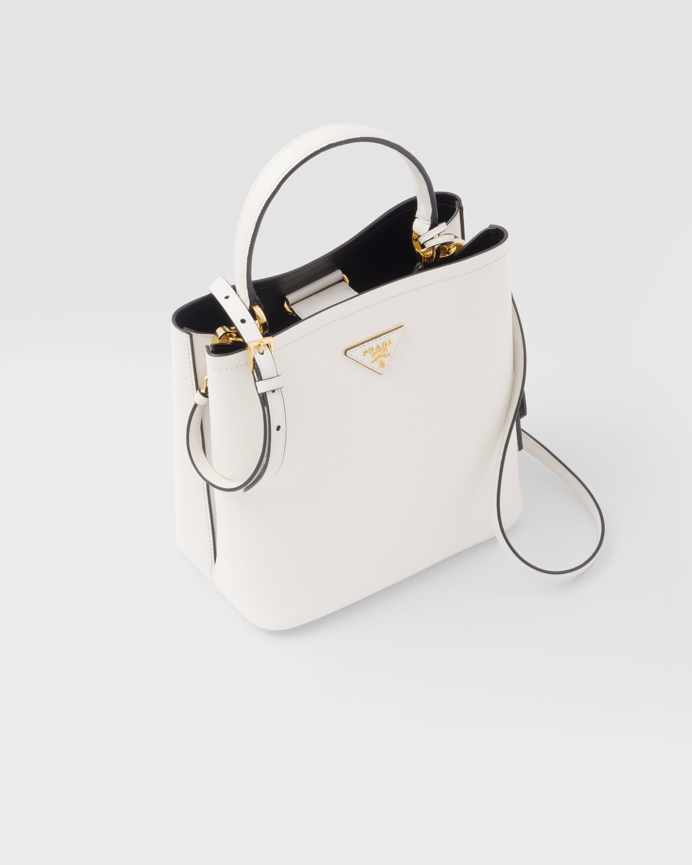 Prada Medium White Saffiano Panier Bag