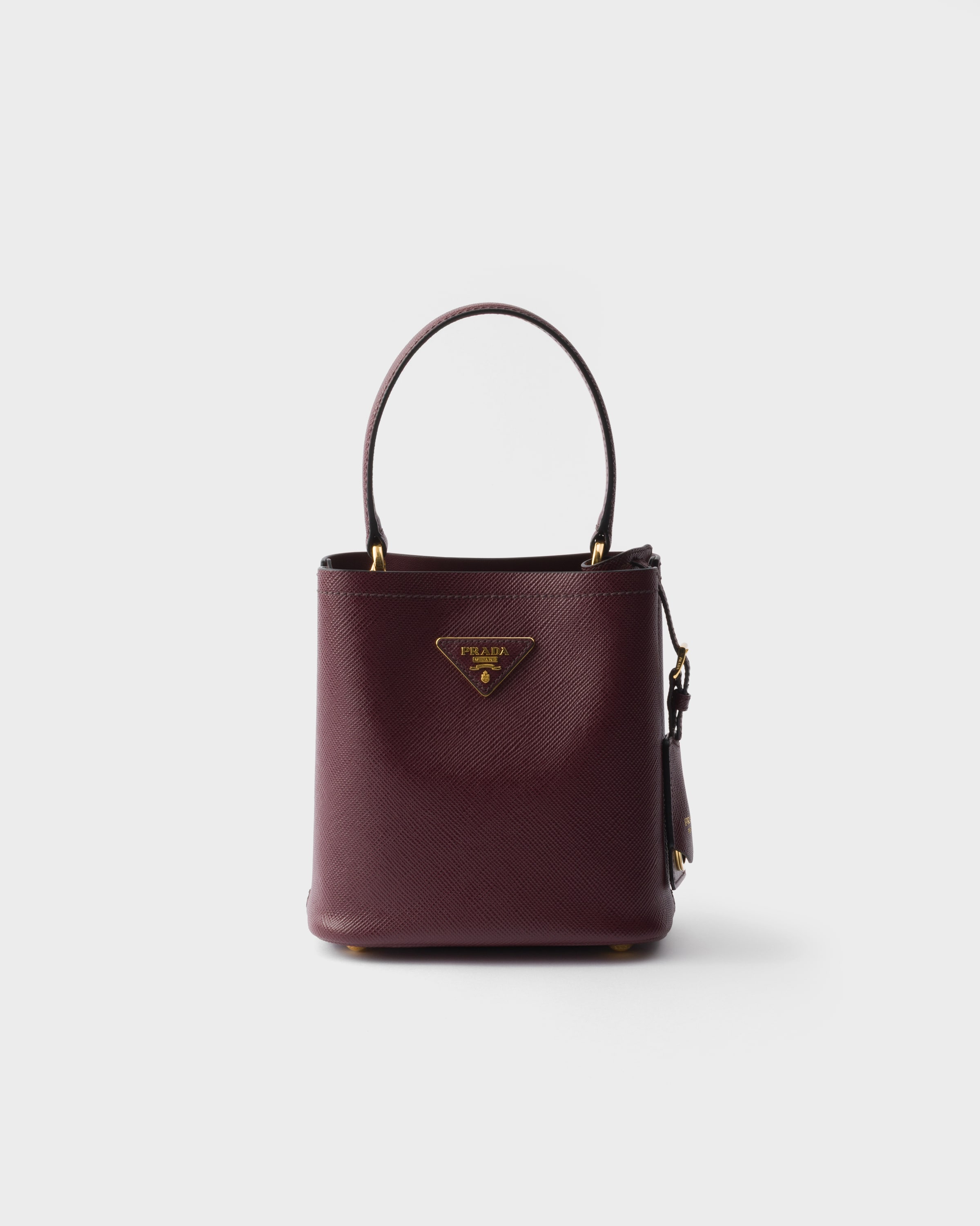 PRADA バーガンディ ドローストリングバッグ Burgundy Prada Panier Mini Saffiano Leather Bag | PRADA - Saudi Arabia