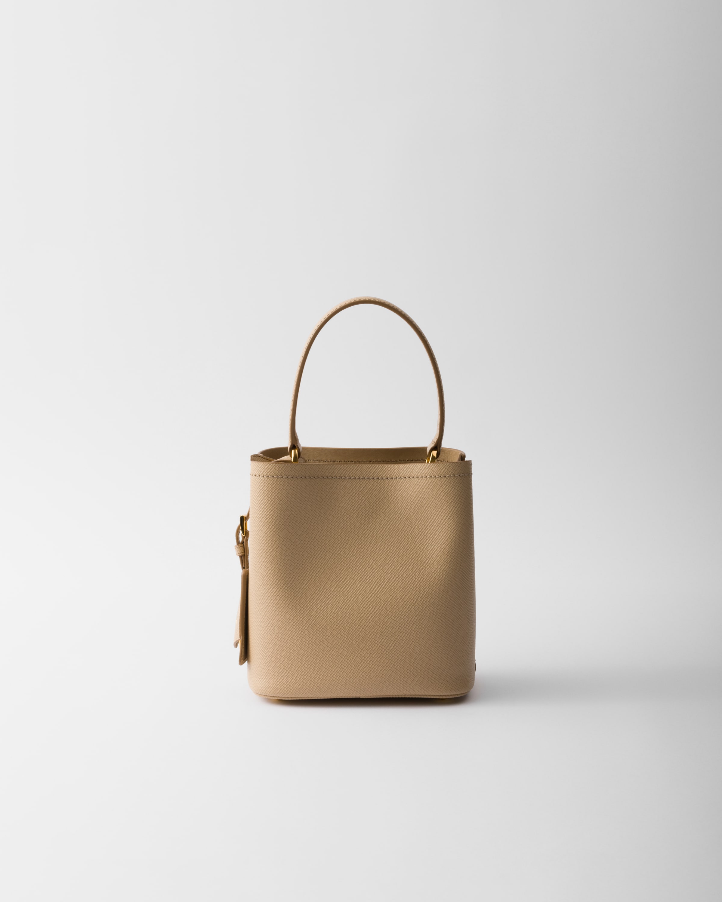 Prada Panier Saffiano Leather Mini bag In Sand Beige ModeSens