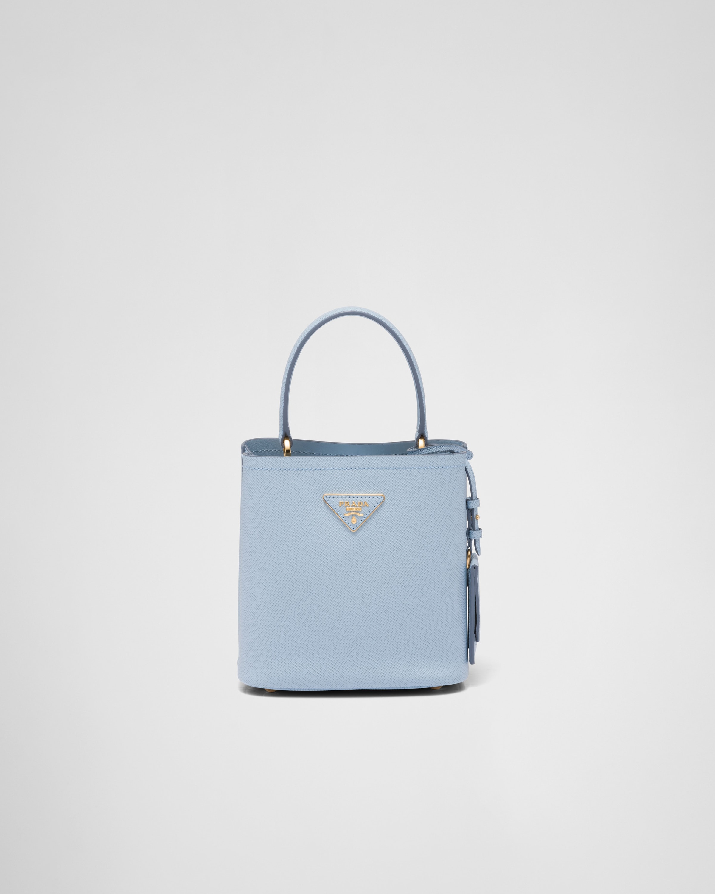 Light Blue Small Saffiano Leather Prada Panier Bag PRADA