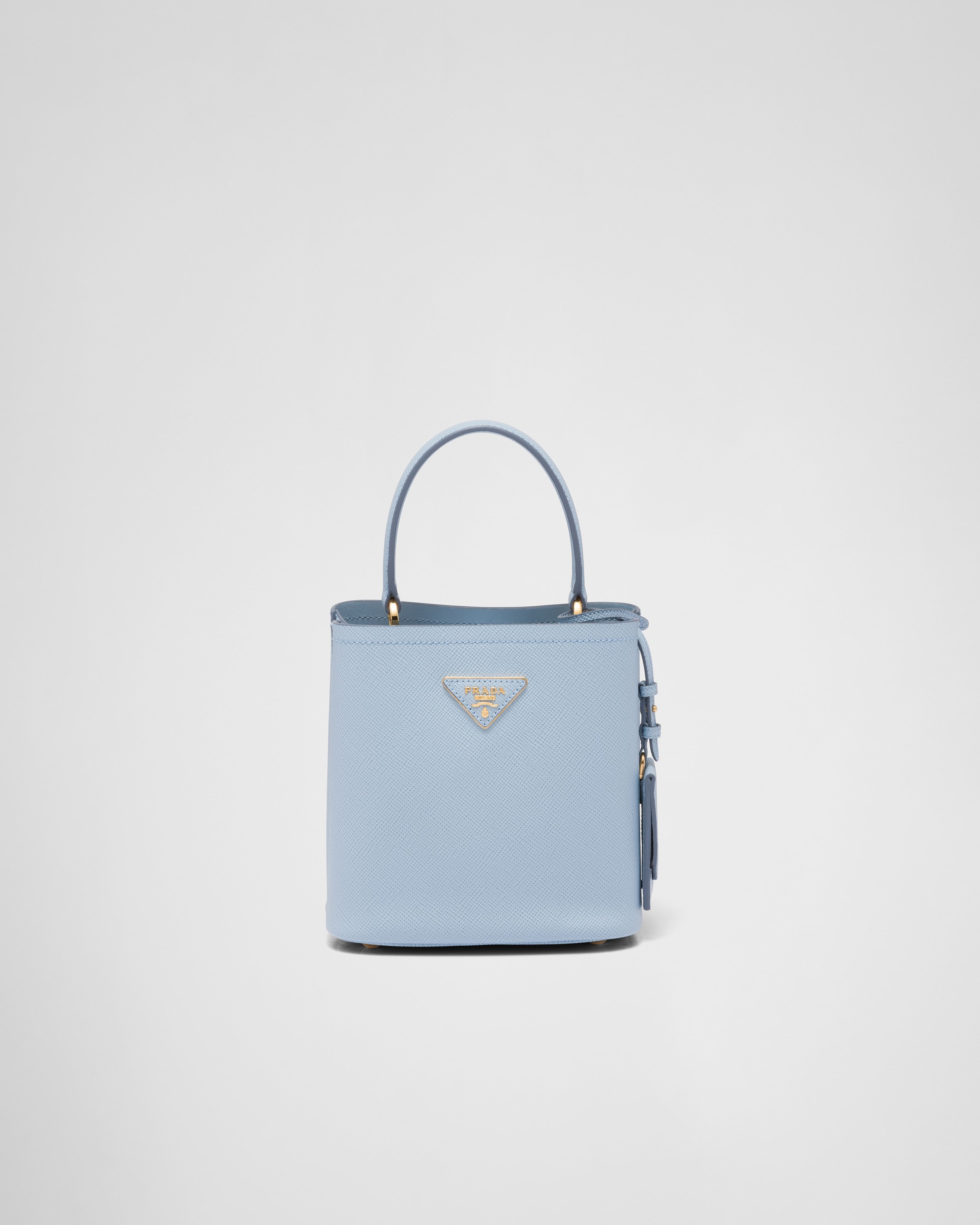 Light Blue Small Saffiano Leather Prada Panier Bag | Prada