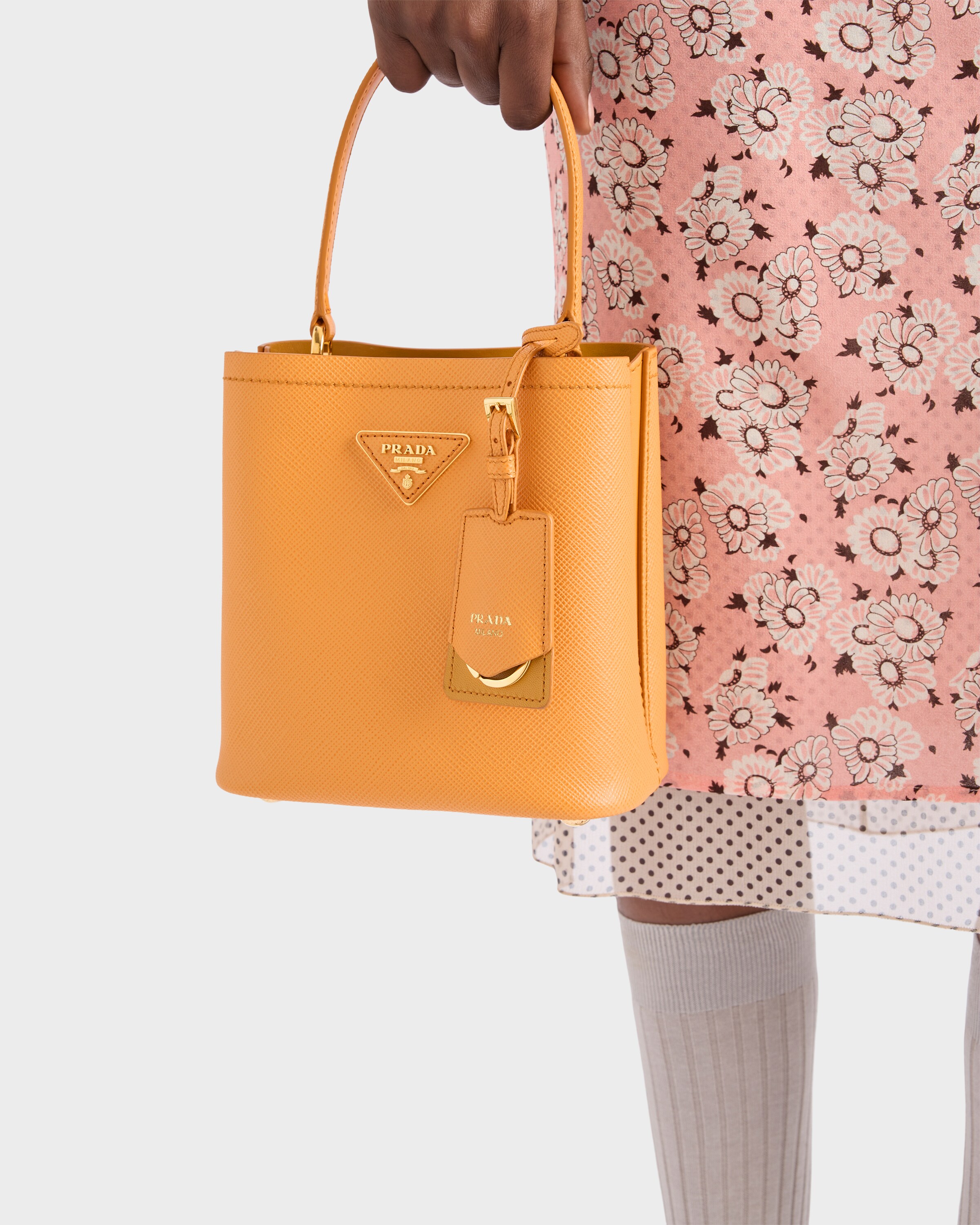 Amber Prada Panier Mini Saffiano Leather Bag | PRADA - Turkey