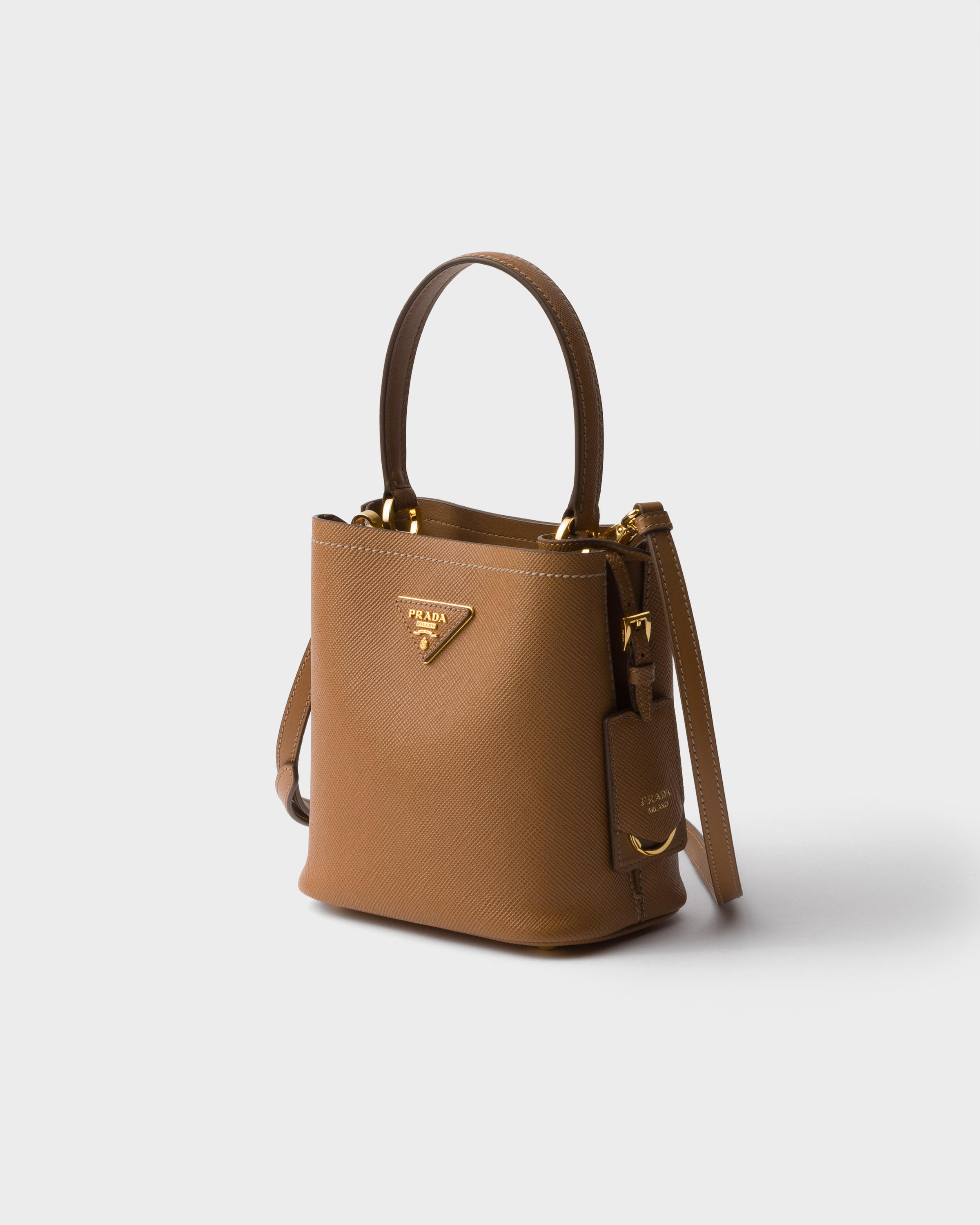 Caramel Prada Panier mini Saffiano leather bag | PRADA - United States