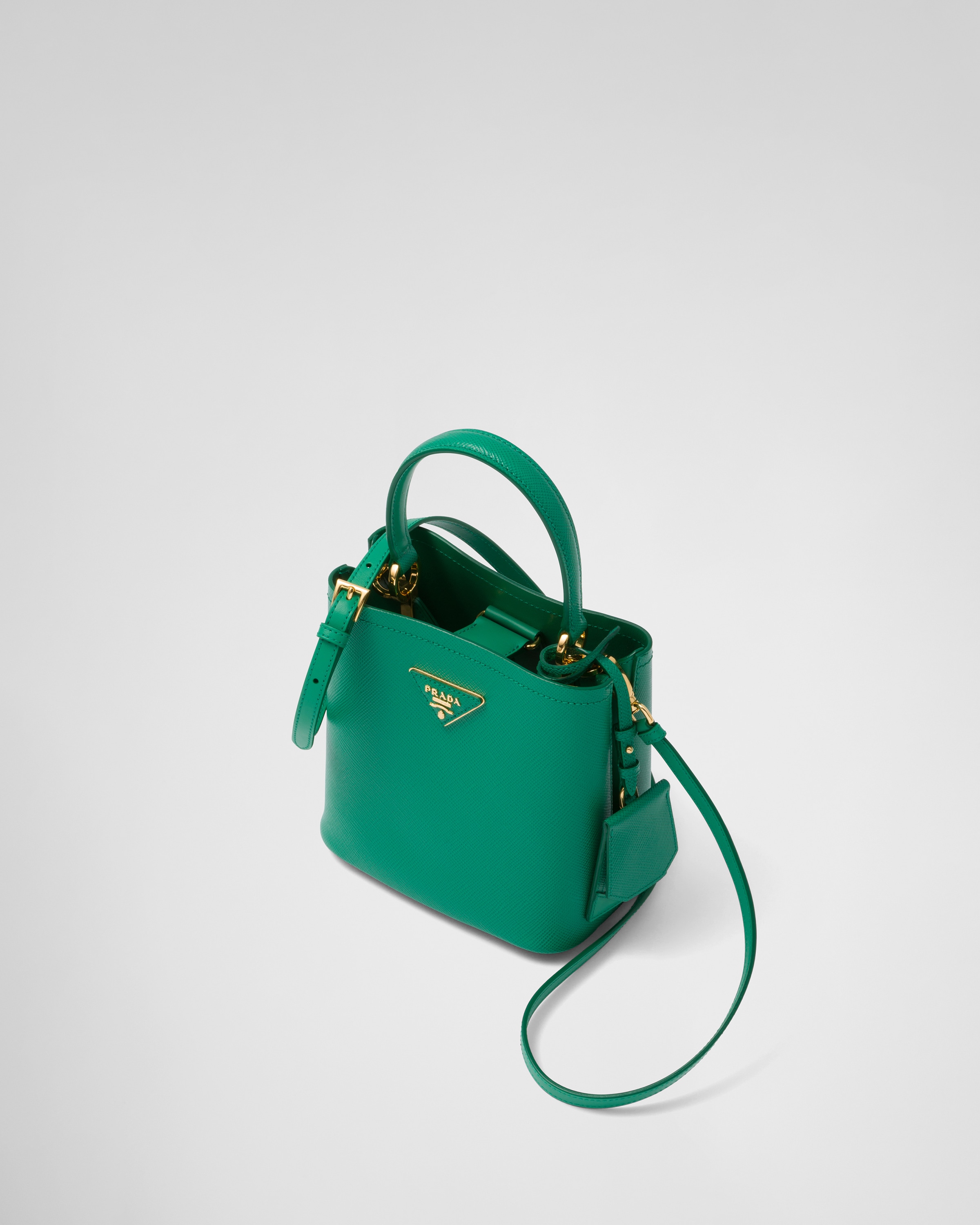 Prada small double bucket bag discount