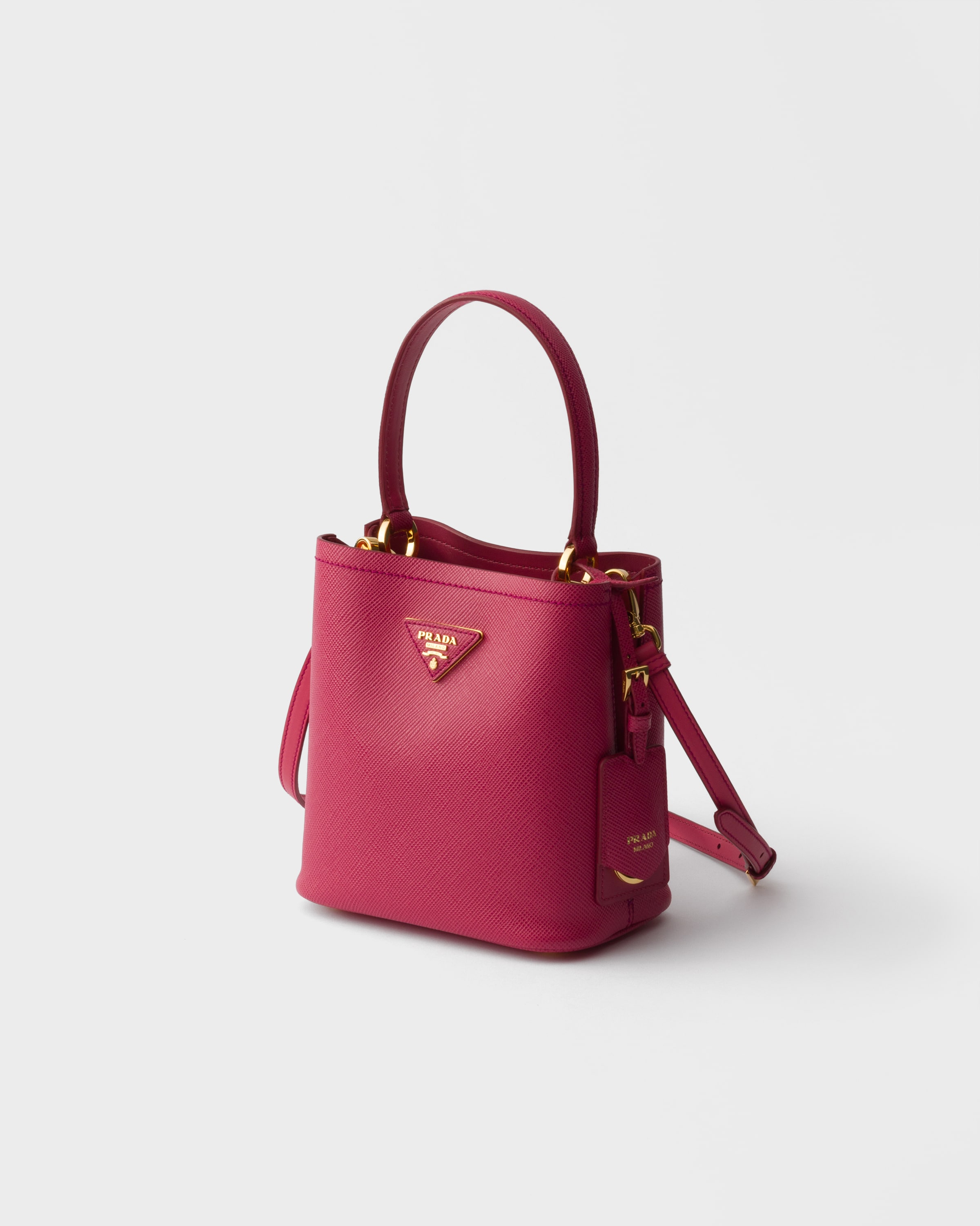 Peony Pink Prada Panier mini Saffiano leather bag | PRADA - United