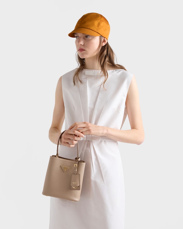 Prada Panier mini Saffiano leather bag - Cameo Prada Panier mini Saffiano leather bag - Cameo